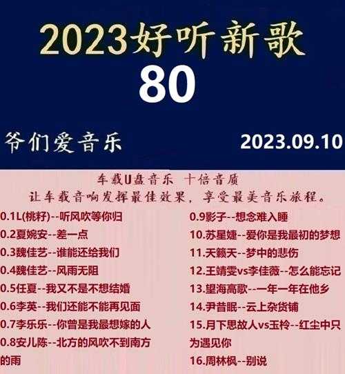 群星《2023好听新歌80》十倍音质WAV分轨