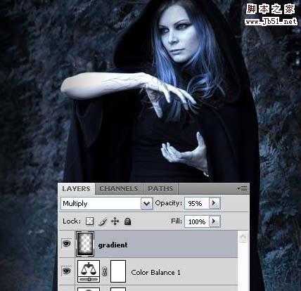 photoshop 合成黑暗里使用魔球的巫师