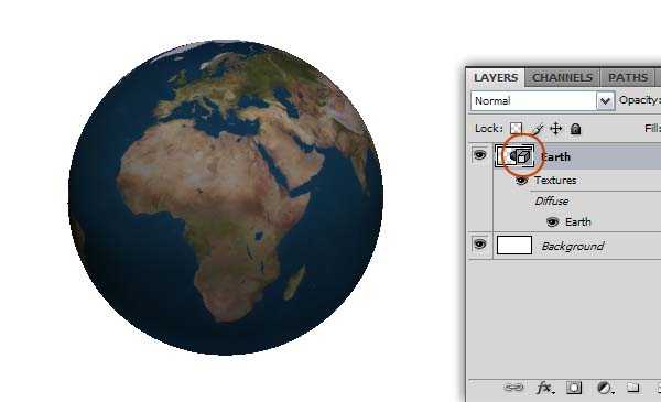 Photoshop cs4自带的3D工具制作逼真的地球