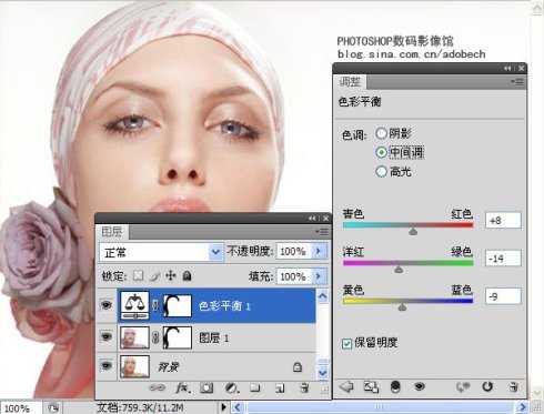 Photoshop 漂亮的紫色人物签名效果