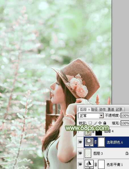 photoshop使用通道替换给外景美女增加小清新的淡绿色