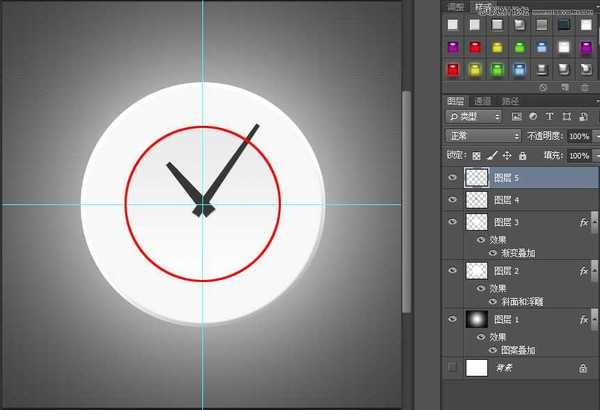 Photoshop绘制盘子形状的时钟效果