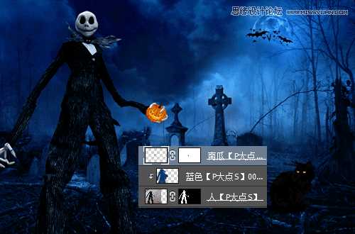 Photoshop合成幽暗气氛的恐怖万圣节海报教程