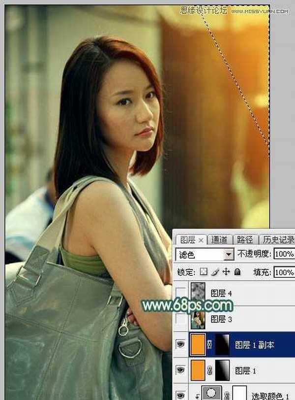 使用Photoshop给美女人像添加怀旧漏光效果