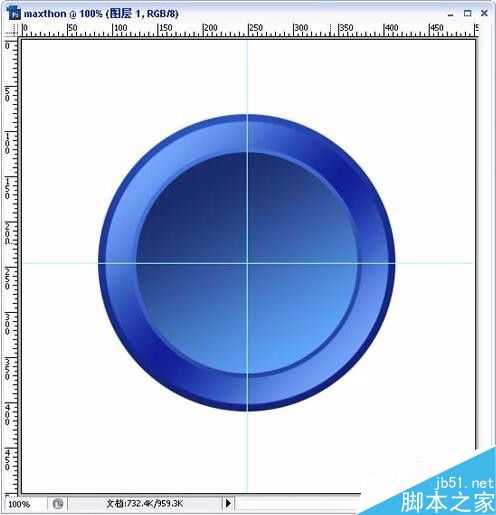 PS绘制漂亮的蓝色圆形水晶按钮