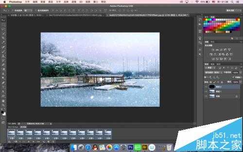 PS怎么给风景图添加下雪的动图?