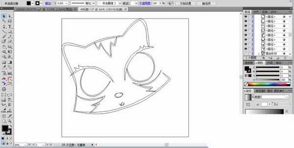 ai怎么设计大眼猫彩铅效果图?