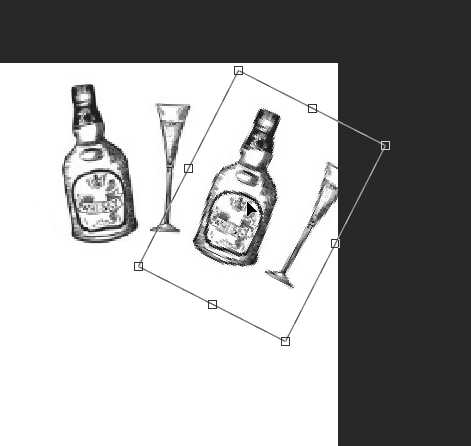 ps怎么快速设计酒水类的素描广告?