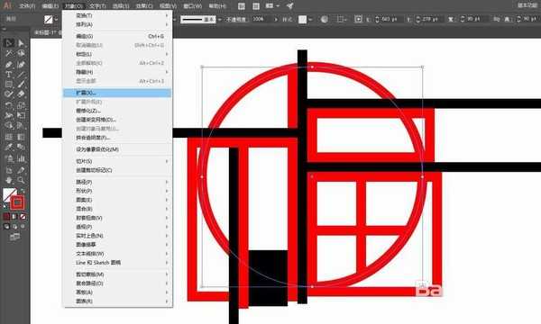 ai怎么制作一个圆形印章效果的福字图标?