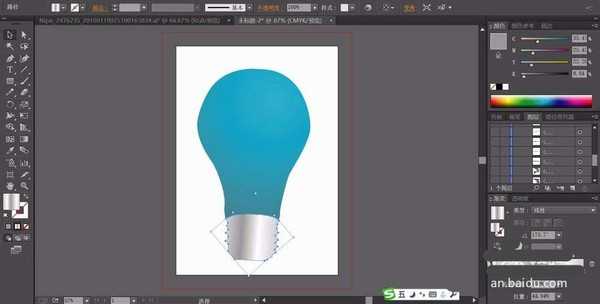 ai怎么手绘蓝色灯泡矢量图? ai灯泡的画法