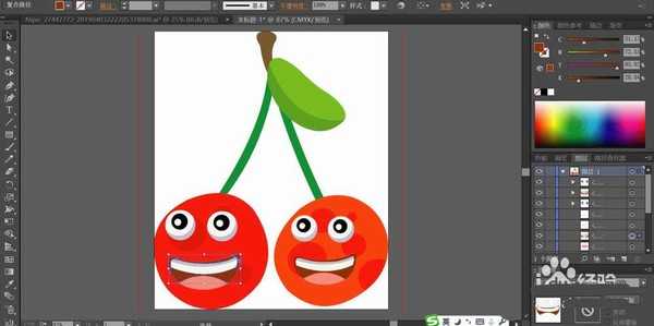 ai怎么设计樱桃表情包? ai樱桃的画法