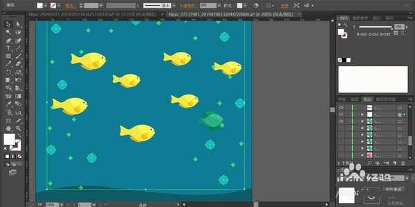 ai怎么手绘热带鱼群插画? ai适量插画的绘制方法