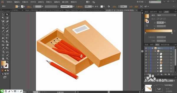 ai怎么设计铅笔盒插画? ai铅笔盒的画法