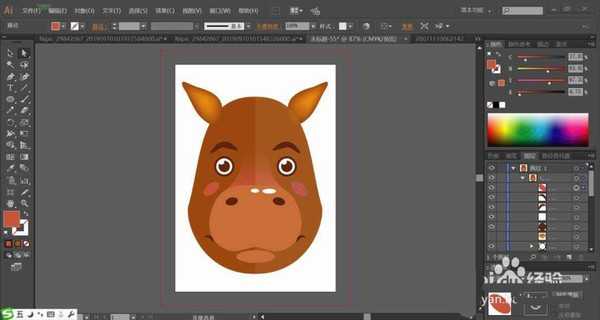 ai怎么设计骡子头像? ai扁平化骡子头像的画法