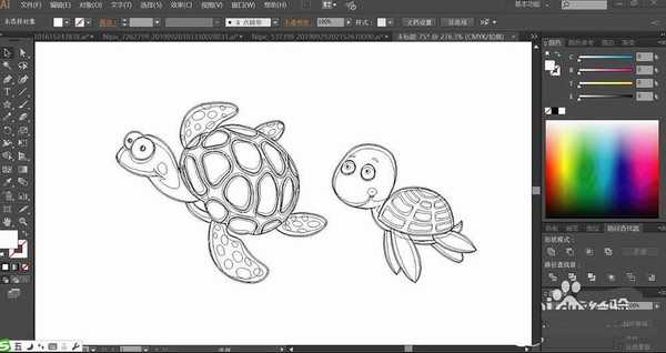 ai怎么画卡通效果的小海龟? ai小海龟的画法