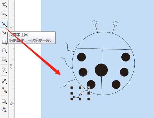 cdr怎么手绘七星瓢虫? cdr画七星瓢虫的技巧