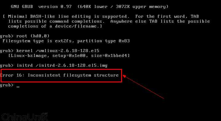 grub报错问题error 16 inconsistent filesystem structure解决方法