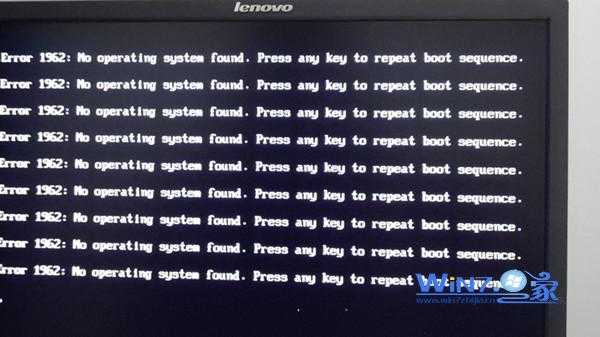 联想台式电脑开机提示Error 1962没有检测到操作系统的解决方法